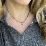 Sterling Silver Mushroom Necklace – Jasper Beaded Boho Pendant