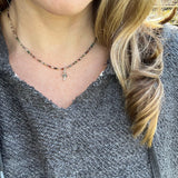 Sterling Silver Mushroom Necklace – Jasper Beaded Boho Pendant
