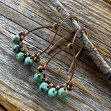 Teardrop Turquoise Earrings – Dainty Copper Wire Wrapped Jewelry