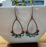 Teardrop Turquoise Earrings – Dainty Copper Wire Wrapped Jewelry