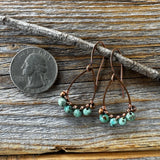 Teardrop Turquoise Earrings – Dainty Copper Wire Wrapped Jewelry