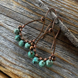 Teardrop Turquoise Earrings – Dainty Copper Wire Wrapped Jewelry