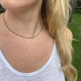 Tiny Jasper Beaded Necklace, Dainty Gemstone, Sterling Silver Clasp, Minimalist Everyday Jewelry