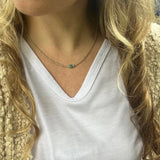 Tiny Turquoise Necklace, Dainty Sterling Silver Layering Necklace, Everyday Jewelry
