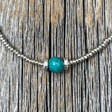 Tiny Turquoise Necklace, Dainty Sterling Silver Layering Necklace, Everyday Jewelry