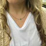 Tiny Turquoise Necklace, Dainty Sterling Silver Layering Necklace, Everyday Jewelry