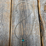 Tiny Turquoise Necklace, Dainty Sterling Silver Layering Necklace, Everyday Jewelry