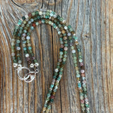 Turquoise and Jasper Layered Necklace, Boho Beaded Gemstone Jewelry, Southwestern Necklace
