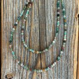 Turquoise and Jasper Layered Necklace, Boho Beaded Gemstone Jewelry, Southwestern Necklace