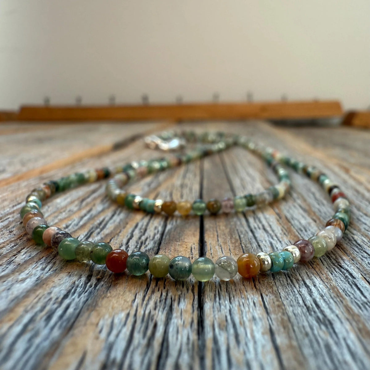Turquoise and Jasper Layered Necklace, Boho Beaded Gemstone Jewelry, Southwestern Necklace