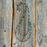 Turquoise and Jasper Layered Necklace, Boho Beaded Gemstone Jewelry, Southwestern Necklace