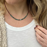 Turquoise Beaded Layering Necklace: Boho Copper Southwestern Jewelry