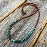 Turquoise Beaded Layering Necklace: Boho Copper Southwestern Jewelry