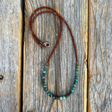 Turquoise Beaded Layering Necklace: Boho Copper Southwestern Jewelry