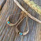 Turquoise Crescent Moon Earrings - Gold Boho Dangle Earrings