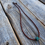 Turquoise Nugget Choker | Czech Glass & Copper Beads, Boho Necklace