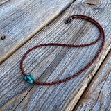 Turquoise Nugget Choker | Czech Glass & Copper Beads, Boho Necklace