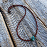 Turquoise Nugget Choker | Czech Glass & Copper Beads, Boho Necklace