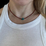Turquoise Nugget Choker | Czech Glass & Copper Beads, Boho Necklace