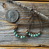 Turquoise Teardrop Earrings – Copper Wire Wrapped Boho Jewelry