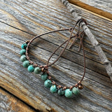 Turquoise Teardrop Earrings – Copper Wire Wrapped Boho Jewelry
