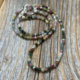 Watermelon Tourmaline Choker, Tiny Gemstone Layering Necklace